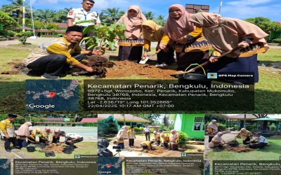 MTsN 2 Mukomuko Turut Sukseskan Gerakan Penanaman 1 Juta Pohon Matoa Sambut Hari Bumi Ke-55