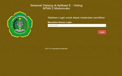 Pelaksanaan Pemilihan Calon Ketua dan Wakil OSIM MTsN 2 Mukomuko periode 2021-2022 E-VOTING Berbasis Komputer
