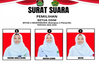 MTsN 2 Mukomuko Kampus 2 Gelar Pemilu OSIM Periode 2025–2026